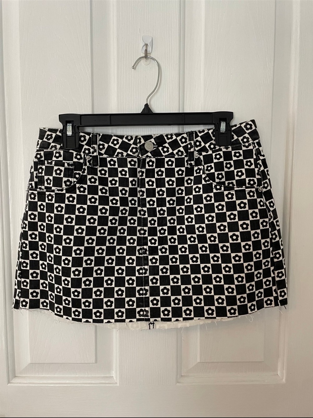 PacSun Black and White Denim Skirt